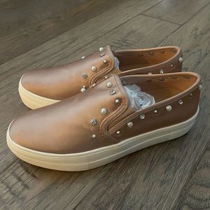 Topline Women's Trish Slip On Flat Shoes - Blush PU - Size 6 US - New wo box